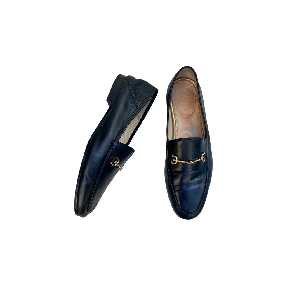 Sam Edelman Loraine Black Leather Bit Loafers Gold Buckle Gucci Alternative
